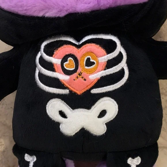RARE Share Bear Care Bears NEW Black Skeleton Plush Halloween Purple - Picture 3 of 10